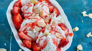 Eaton mess på serveringsfat.